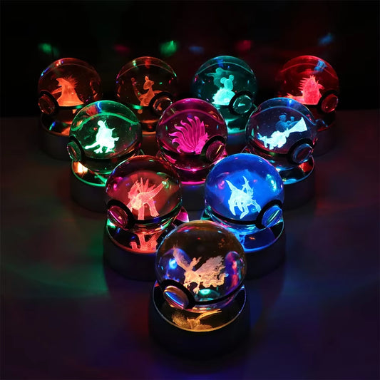 3D Pokémon Kristallkugel LED Nachtlicht